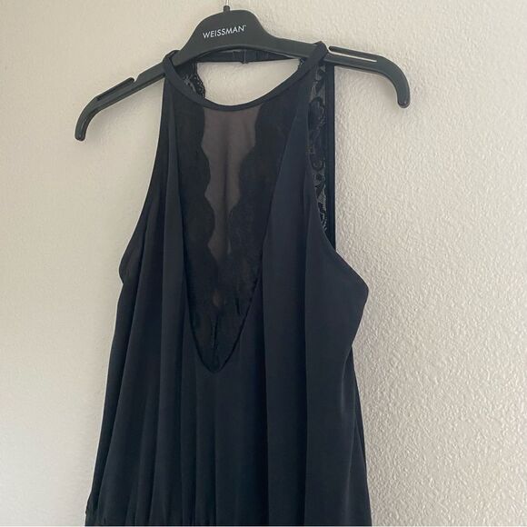 WEISSMAN Dance Costume burgundy Halter Strap Romper With Lace MJ10689 adult SA - Picture 3 of 12